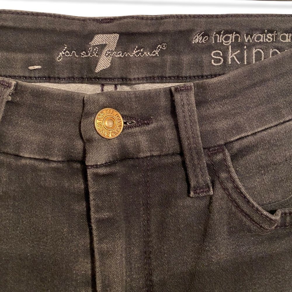7 For All Mankind High Rise Ankle Skinny, Gray, Size 25 - Picture 5 of 5